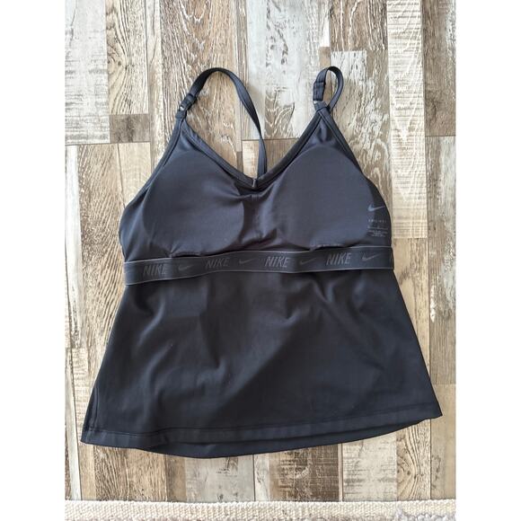 Nike Womens Black Indy Scoop-Neck Light Support Racerback Tank Top Large NEW - Picture 4 of 7